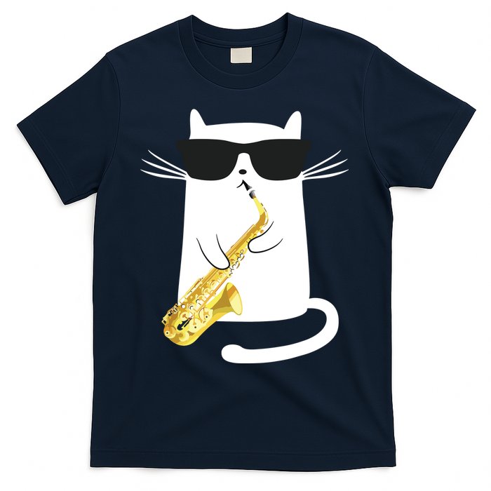 Funny Cat Shirts Saxophone Music Gift T-Shirt