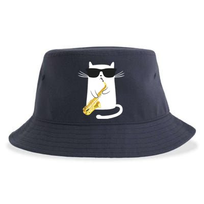 Funny Cat Shirts Saxophone Music Gift Sustainable Bucket Hat