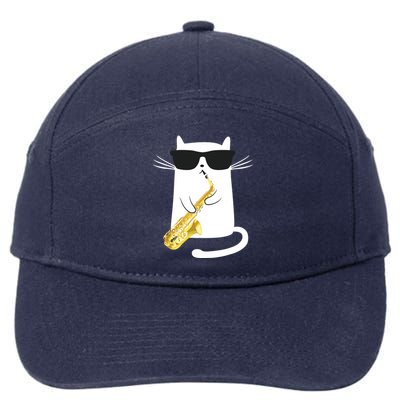 Funny Cat Shirts Saxophone Music Gift 7-Panel Snapback Hat