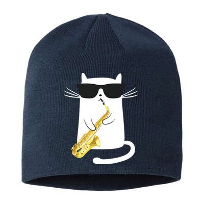 Funny Cat Shirts Saxophone Music Gift Sustainable Beanie