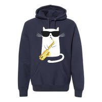 Funny Cat Shirts Saxophone Music Gift Premium Hoodie