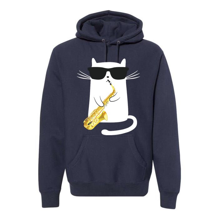 Funny Cat Shirts Saxophone Music Gift Premium Hoodie