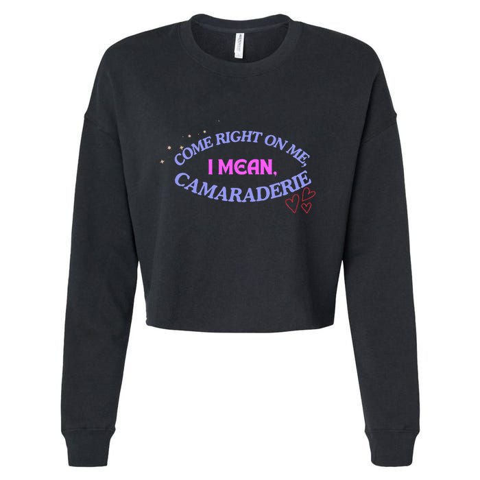 Funny Camaraderie Spelling Come Right On Me Cropped Pullover Crew