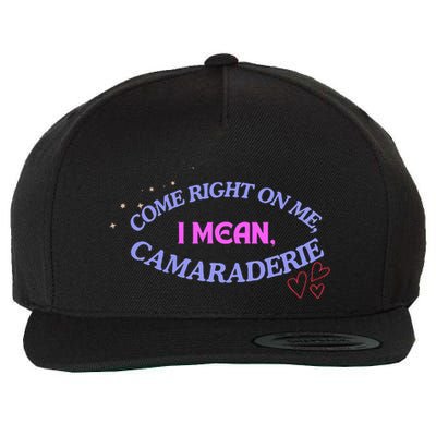 Funny Camaraderie Spelling Come Right On Me Wool Snapback Cap