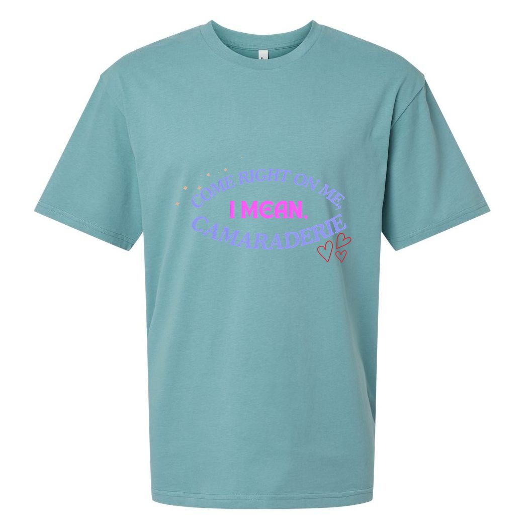 Funny Camaraderie Spelling Come Right On Me Sueded Cloud Jersey T-Shirt