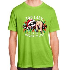 Funny Christmas Shirts For Women Naughty List Sloth Adult ChromaSoft Performance T-Shirt