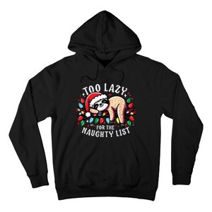 Funny Christmas Shirts For Women Naughty List Sloth Hoodie