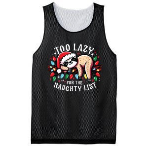 Funny Christmas Shirts For Women Naughty List Sloth Mesh Reversible Basketball Jersey Tank