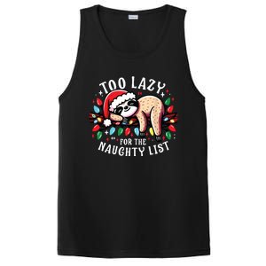 Funny Christmas Shirts For Women Naughty List Sloth PosiCharge Competitor Tank