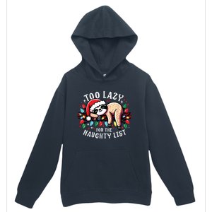 Funny Christmas Shirts For Women Naughty List Sloth Urban Pullover Hoodie