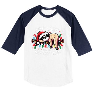 Funny Christmas Shirts For Women Naughty List Sloth Baseball Sleeve Shirt