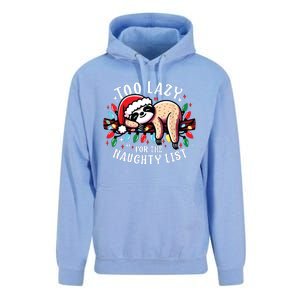 Funny Christmas Shirts For Women Naughty List Sloth Unisex Surf Hoodie