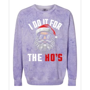 Funny Christmas Santa Claus I Do It For The Hos Cute Xmas Cool Gift Colorblast Crewneck Sweatshirt