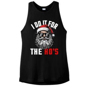 Funny Christmas Santa Claus I Do It For The Hos Cute Xmas Cool Gift Ladies PosiCharge Tri-Blend Wicking Tank