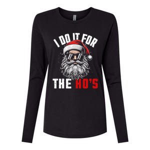 Funny Christmas Santa Claus I Do It For The Hos Cute Xmas Cool Gift Womens Cotton Relaxed Long Sleeve T-Shirt