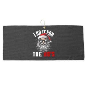 Funny Christmas Santa Claus I Do It For The Hos Cute Xmas Cool Gift Large Microfiber Waffle Golf Towel