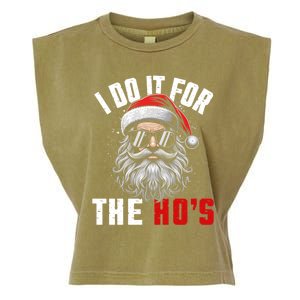 Funny Christmas Santa Claus I Do It For The Hos Cute Xmas Cool Gift Garment-Dyed Women's Muscle Tee