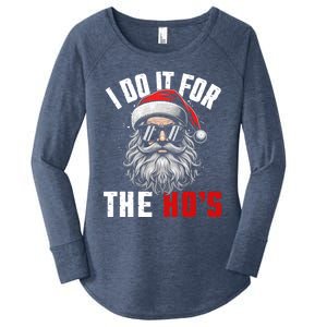 Funny Christmas Santa Claus I Do It For The Hos Cute Xmas Cool Gift Women's Perfect Tri Tunic Long Sleeve Shirt