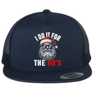 Funny Christmas Santa Claus I Do It For The Hos Cute Xmas Cool Gift Flat Bill Trucker Hat