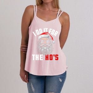 Funny Christmas Santa Claus I Do It For The Hos Cute Xmas Cool Gift Women's Strappy Tank