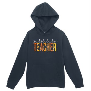 Funny Cute Substitute Teacher Leopard Fall Autumn Thanksgiving Urban Pullover Hoodie