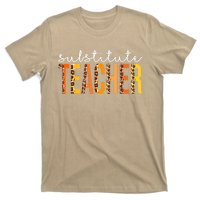 Funny Cute Substitute Teacher Leopard Fall Autumn Thanksgiving T-Shirt