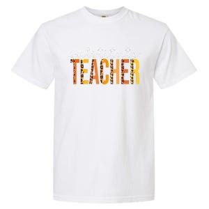 Funny Cute Substitute Teacher Leopard Fall Autumn Thanksgiving Garment-Dyed Heavyweight T-Shirt