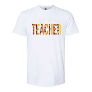 Funny Cute Substitute Teacher Leopard Fall Autumn Thanksgiving Softstyle CVC T-Shirt