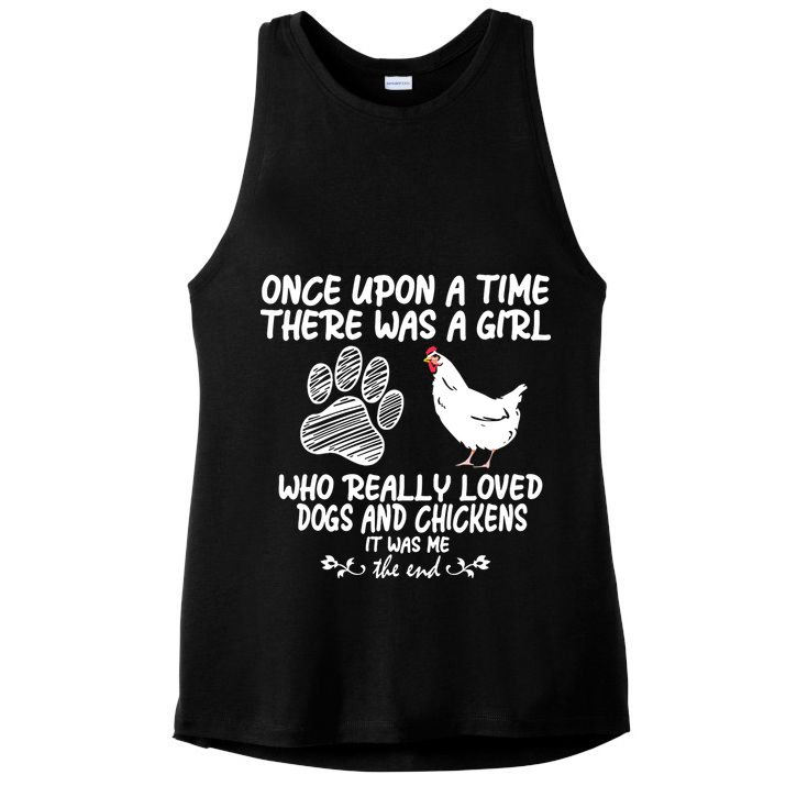Funny Chicken Shirts For Women Funny Dog Tee Farmer Girl Dog Ladies PosiCharge Tri-Blend Wicking Tank
