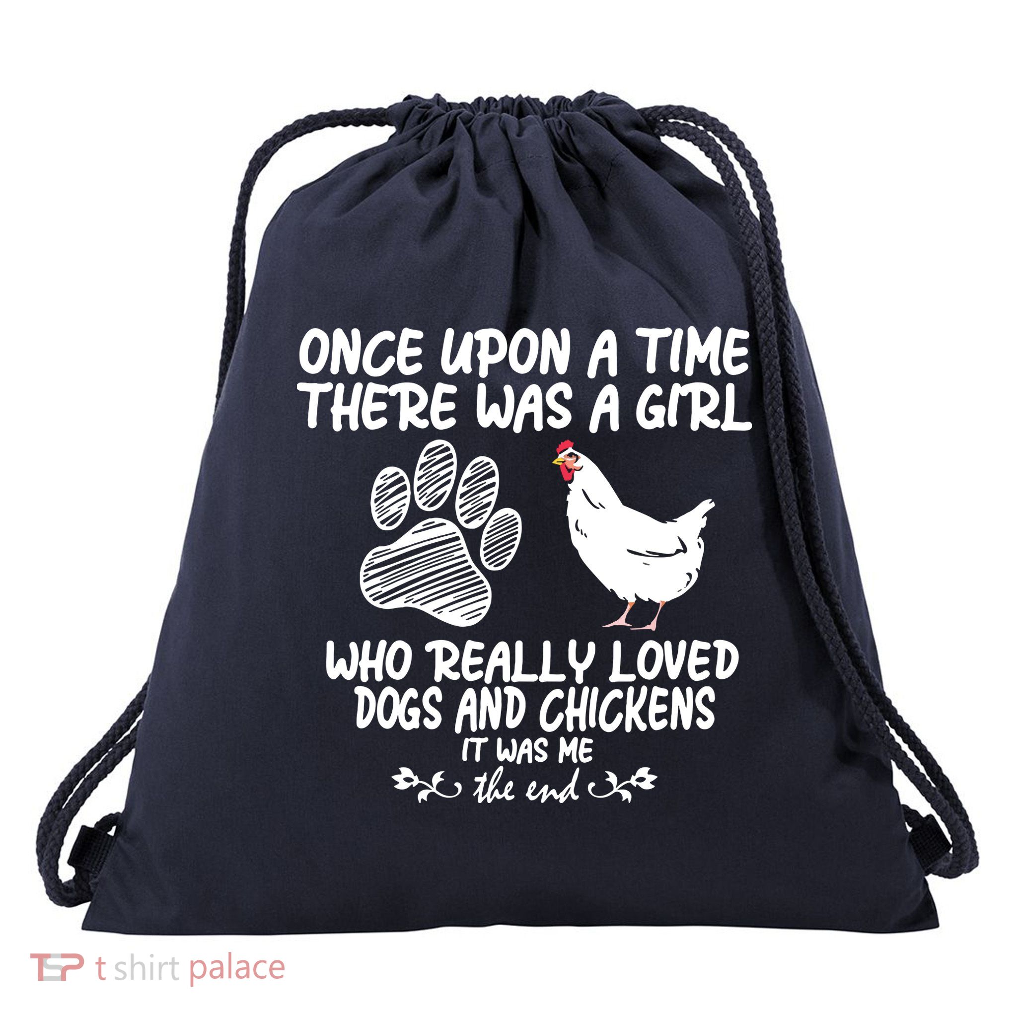 Funny Chicken Shirts For Women Funny Dog Tee Farmer Girl Dog Drawstring Bag