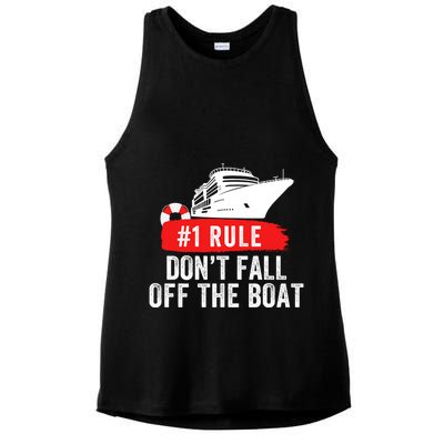 Funny Cruise Ship Rule #1 DonT Fall Off The Boat Funny Cruise Ship Meme Ladies PosiCharge Tri-Blend Wicking Tank