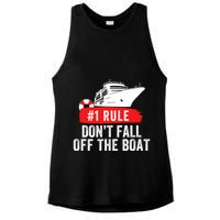 Funny Cruise Ship Rule #1 DonT Fall Off The Boat Funny Cruise Ship Meme Ladies PosiCharge Tri-Blend Wicking Tank
