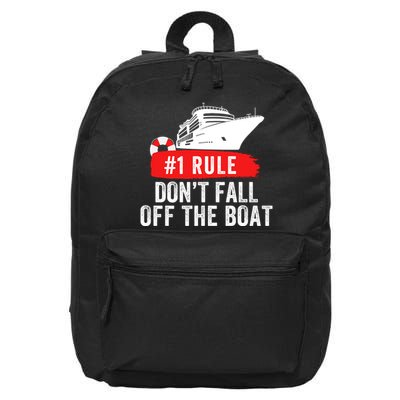 Funny Cruise Ship Rule #1 DonT Fall Off The Boat Funny Cruise Ship Meme 16 in Basic Backpack