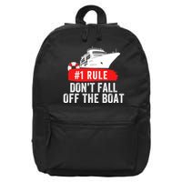 Funny Cruise Ship Rule #1 DonT Fall Off The Boat Funny Cruise Ship Meme 16 in Basic Backpack