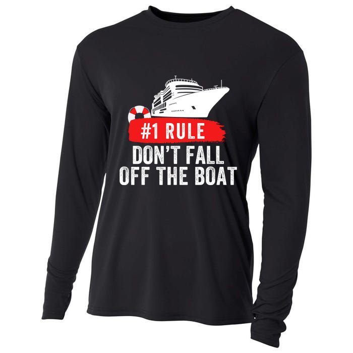 Funny Cruise Ship Rule #1 DonT Fall Off The Boat Funny Cruise Ship Meme Cooling Performance Long Sleeve Crew