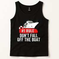 Funny Cruise Ship Rule #1 DonT Fall Off The Boat Funny Cruise Ship Meme Tank Top