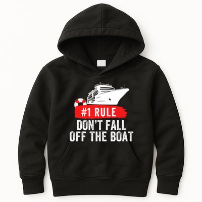 Funny Cruise Ship Rule #1 DonT Fall Off The Boat Funny Cruise Ship Meme Kids Hoodie