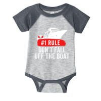 Funny Cruise Ship Rule #1 DonT Fall Off The Boat Funny Cruise Ship Meme Infant Baby Jersey Bodysuit