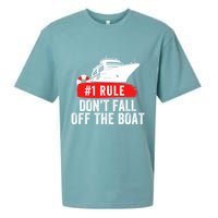 Funny Cruise Ship Rule #1 DonT Fall Off The Boat Funny Cruise Ship Meme Sueded Cloud Jersey T-Shirt