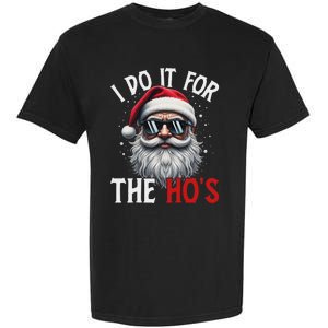 Funny Christmas Santa Claus I Do It For The Hos Cute Xmas Long Sleeve Garment-Dyed Heavyweight T-Shirt