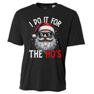 Funny Christmas Santa Claus I Do It For The Hos Cute Xmas Long Sleeve Cooling Performance Crew T-Shirt