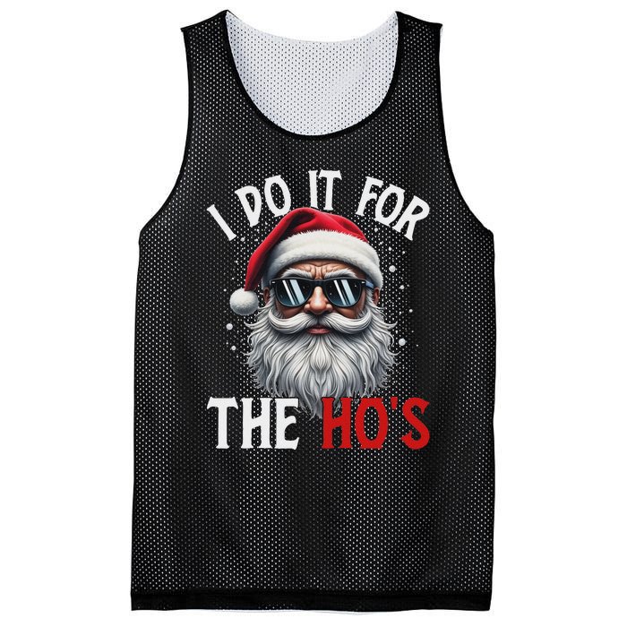 Funny Christmas Santa Claus I Do It For The Hos Cute Xmas Long Sleeve Mesh Reversible Basketball Jersey Tank