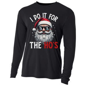 Funny Christmas Santa Claus I Do It For The Hos Cute Xmas Long Sleeve Cooling Performance Long Sleeve Crew