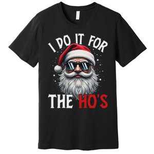 Funny Christmas Santa Claus I Do It For The Hos Cute Xmas Long Sleeve Premium T-Shirt