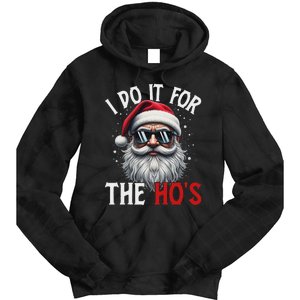 Funny Christmas Santa Claus I Do It For The Hos Cute Xmas Long Sleeve Tie Dye Hoodie