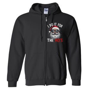 Funny Christmas Santa Claus I Do It For The Hos Cute Xmas Long Sleeve Full Zip Hoodie