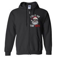 Funny Christmas Santa Claus I Do It For The Hos Cute Xmas Long Sleeve Full Zip Hoodie