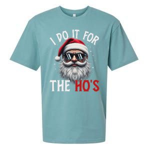 Funny Christmas Santa Claus I Do It For The Hos Cute Xmas Long Sleeve Sueded Cloud Jersey T-Shirt