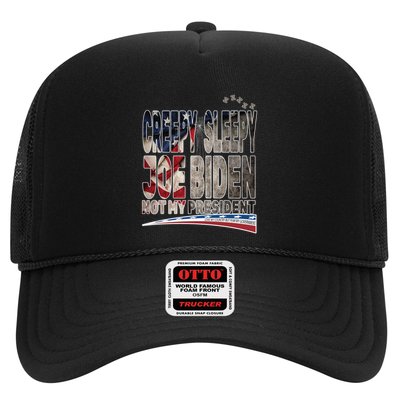 Funny Creepy Sleepy Joe Biden Not My President Funny Gift Meaningful Gift Trucker Hat