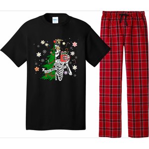 Funny Christmas Sorta Merry Sorta Scary Skeleton Xmas Tree Pajama Set